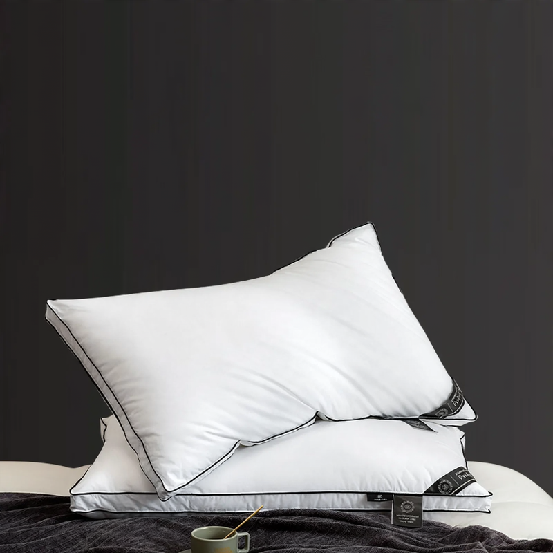 Down pillow with cotton cover, 48×74 cm