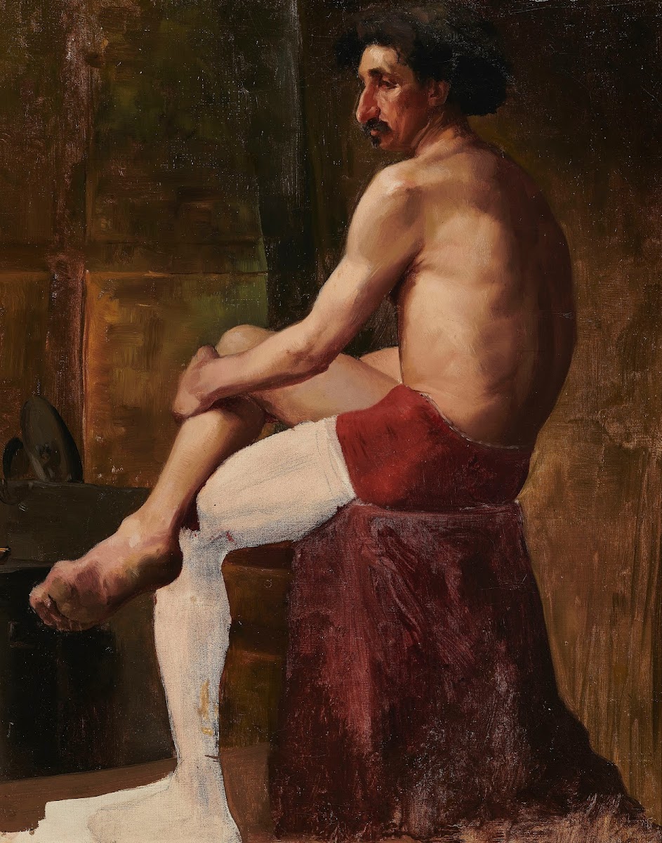Study of a seated man 1885