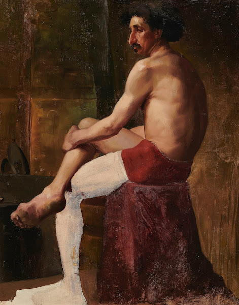 Study of a seated man 1885