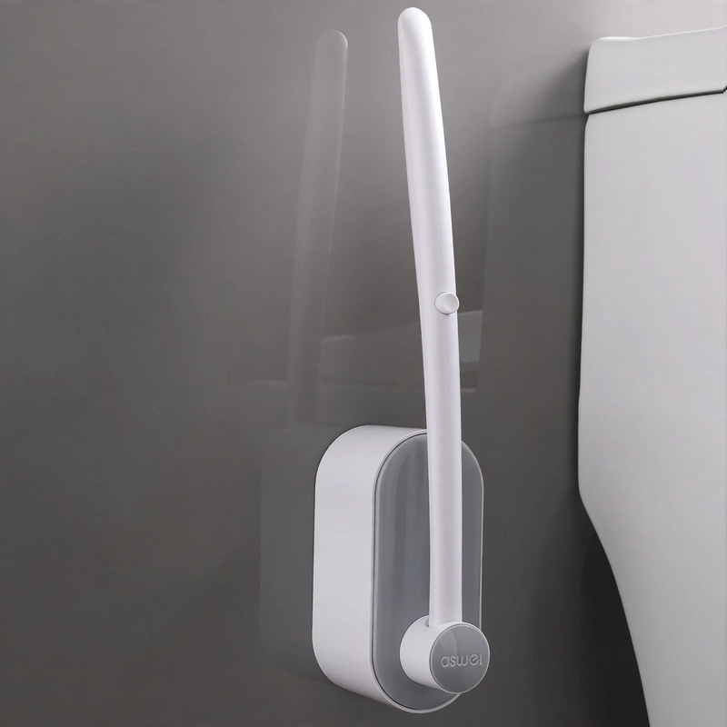 Disposable toilet brush with long handle