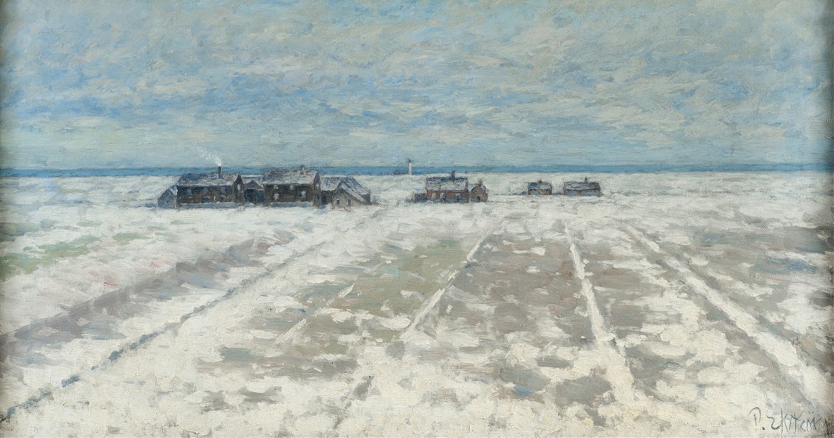 Winter Landscape Öland Scene 1890s