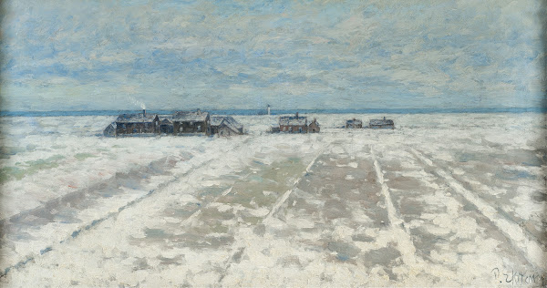 Winter Landscape Öland Scene 1890s