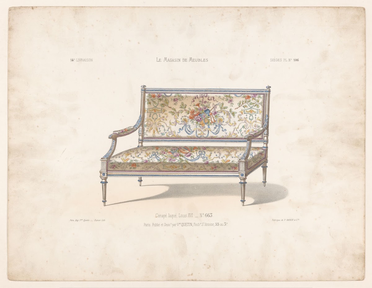 Canapé laqué Louis XVI 1832   1904