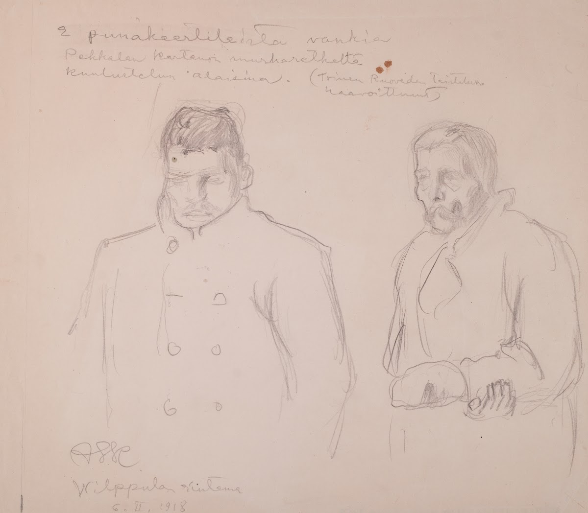 Kaksi punakaartilaista vankia 1918