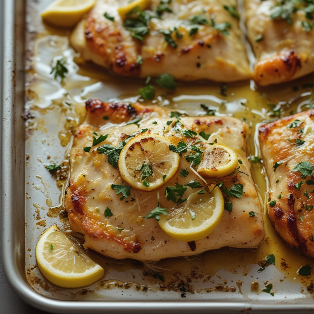 Sheet Pan Lemon Garlic Chicken - Easy Homemade Weeknight Dinner