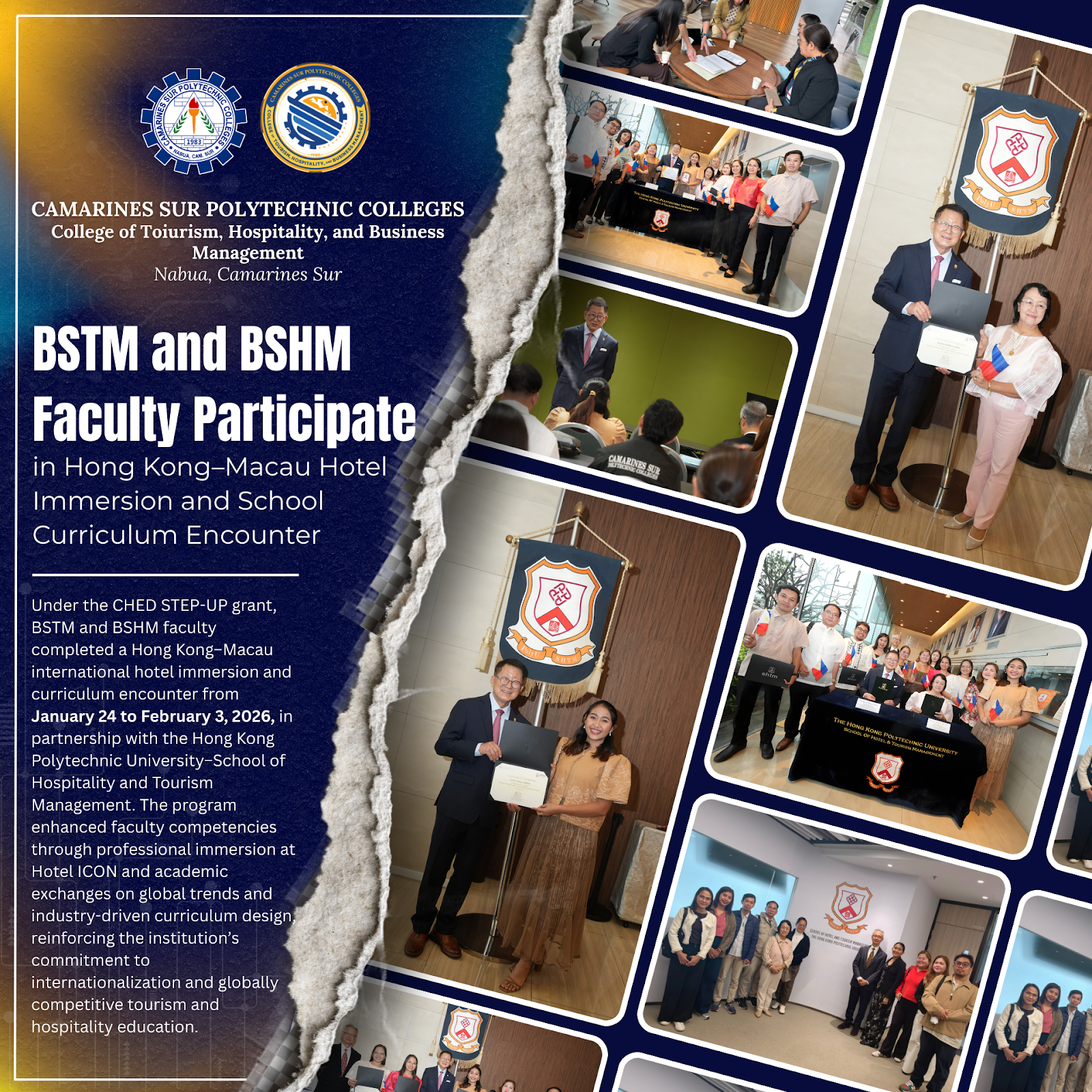 BSTM and BSHM Faculty Participate in Hong Kong–Macau Hotel Immersion and School Curriculum Encounter