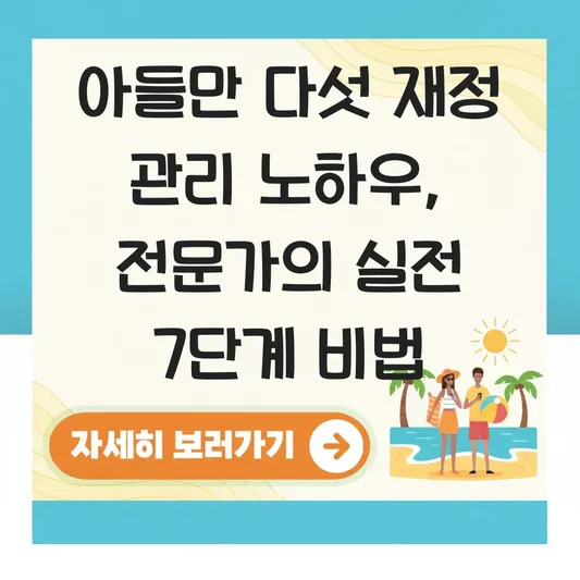 아들만 다섯 가정의 재정 관리 노하우