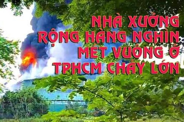 Cháy nhà xưởng trong KCN ở phường Vĩnh Tân, Cảnh sát PCCC nỗ lực khống chế - Công An TP.HCM