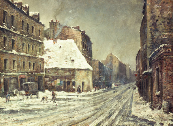 La Rue du Mont Cenis effet de neige 1907