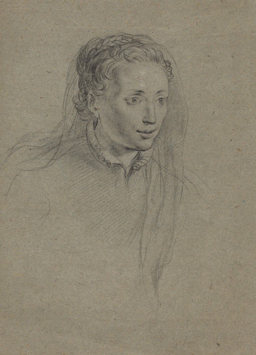 Young Woman with Braided Hair and a Veil c 1610