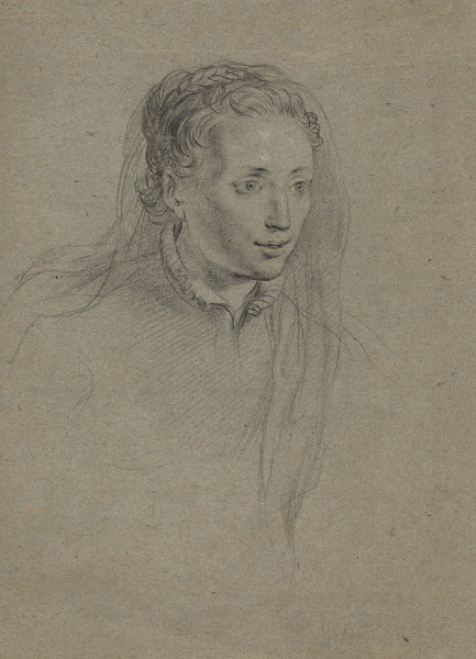 Young Woman with Braided Hair and a Veil c 1610