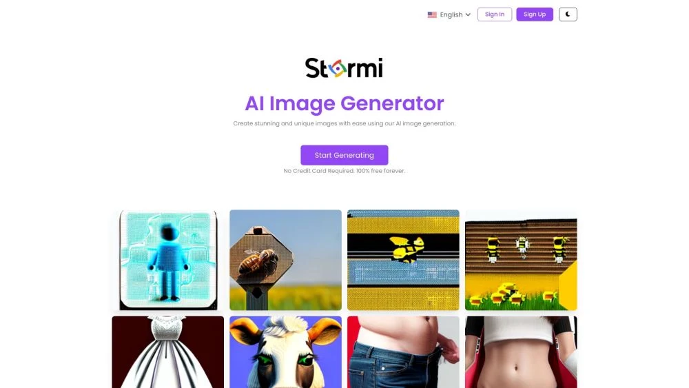 Captura de Stormi - Free AI Art Generative Tool