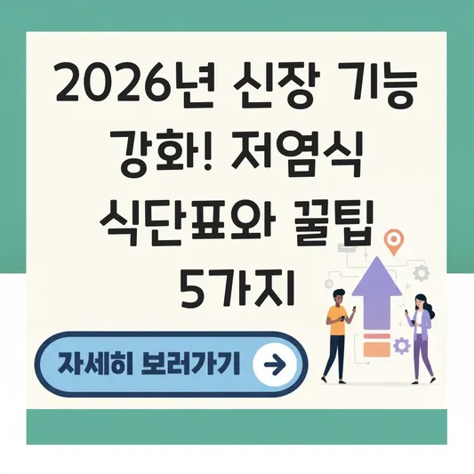 신장에 좋은 음식 및 신장 기능 강화를 위한 저염식 식단표 대표 이미지