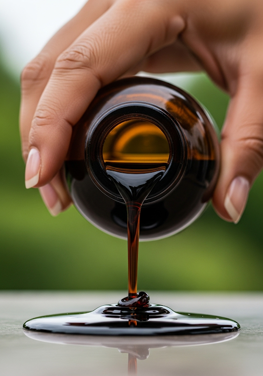 Glossy Brown Syrup Pour
