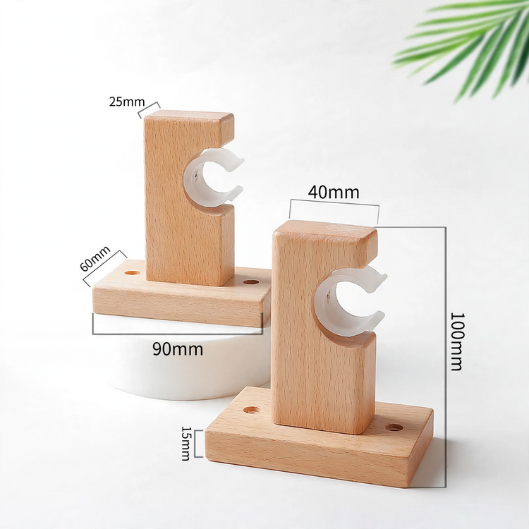 Gardinenstange aus Buche, 29 mm
