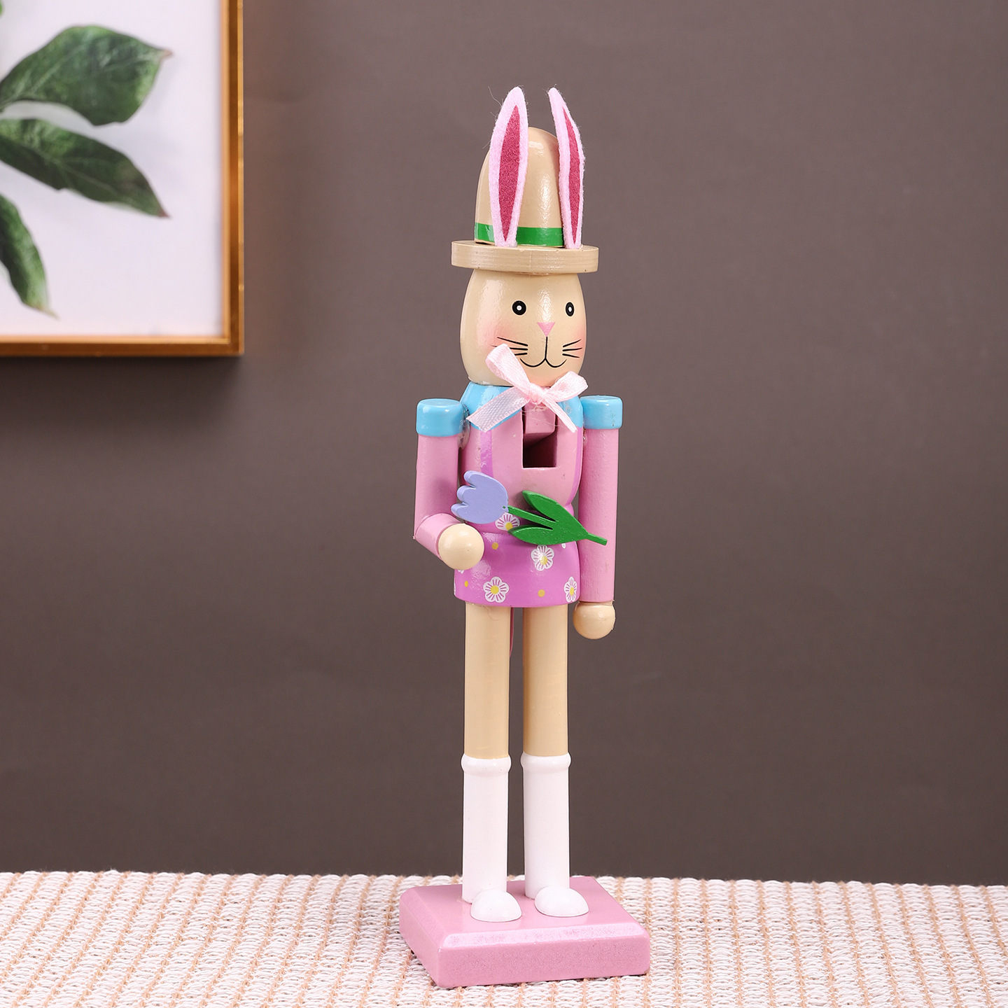 Easter Nutcracker Figure, Bunny, Wood