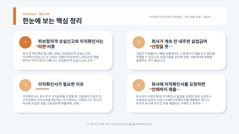 회사 이직확인서 제출부터 고용24 조회와 미제출 대응까지 정리한 절차 이미지