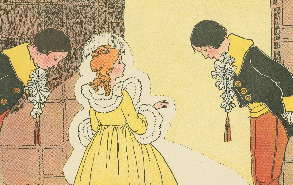 Princess Furball attends the royal festival adorned in her golden dress 1921