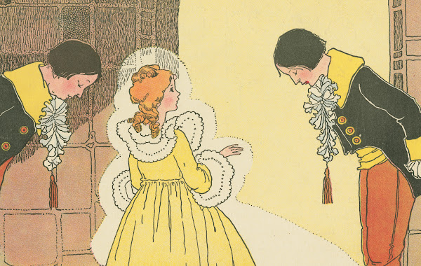 Princess Furball attends the royal festival adorned in her golden dress 1921