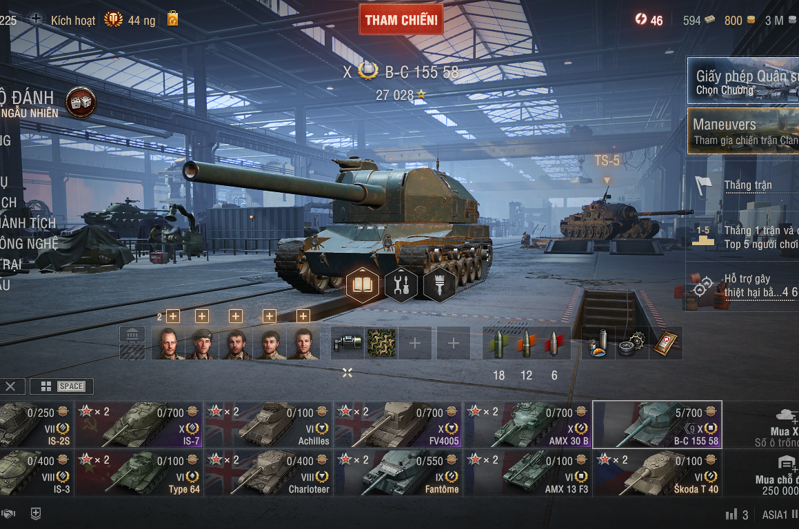 Acc World of Tanks PC sở hữu 5 tank X gồm FV4005, IS-7, T-62...