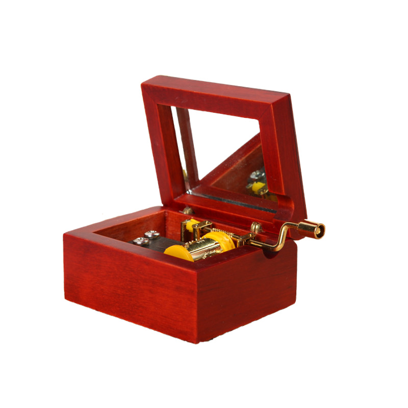 Wood Music Box with Hand Crank