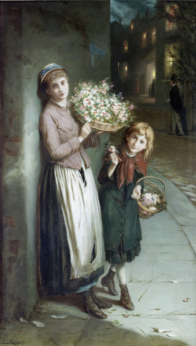 Flower Girls  A Summers Night 1885