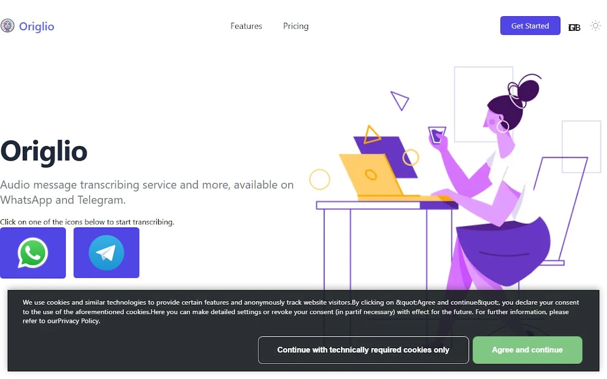 Captura de Origlio - your audio notes manager