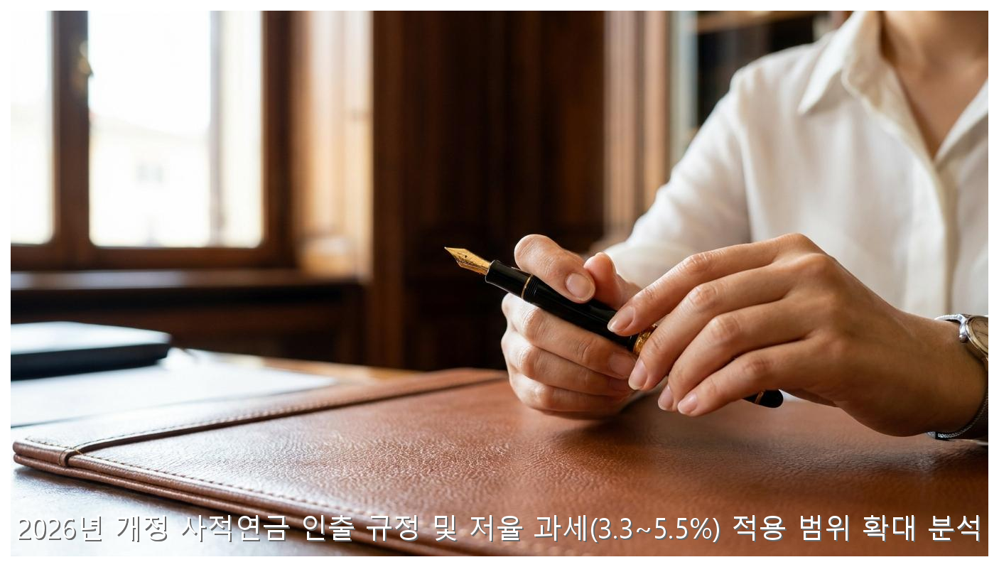 2026년 개정 사적연금 인출 규정 및 저율 과세(3.3~5.5%) 적용 범위 확대 분석 핵심 안내 및 분석 인포그래픽 (4)
