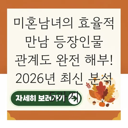미혼남녀의 효율적 만남 등장인물 관계도