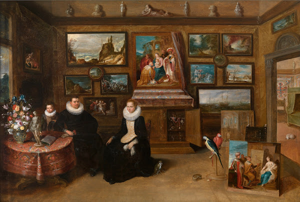 Portrait of a Family in a Collectors Cabinet 1628 1629