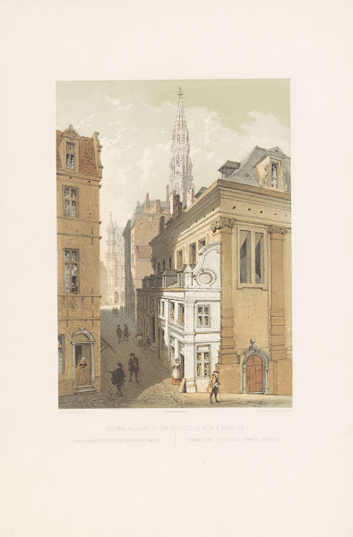 Shambles and tower of the town hall Brussels 1852   1878