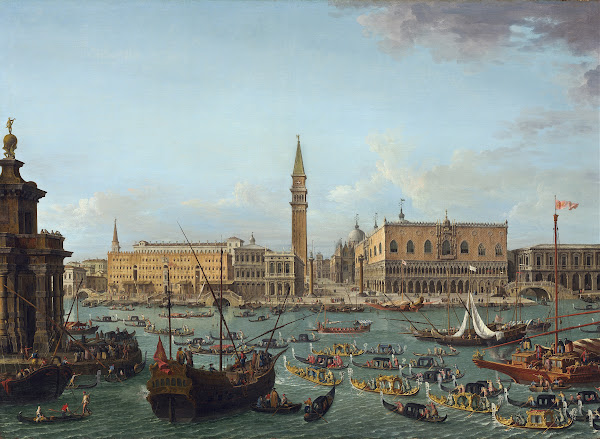 Procession of Gondolas in the Bacino di San MarcoVenice 1742 or after