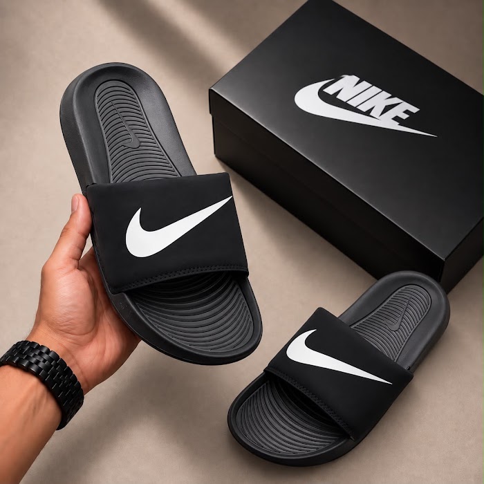 Nike Slides Negro Huella Circular