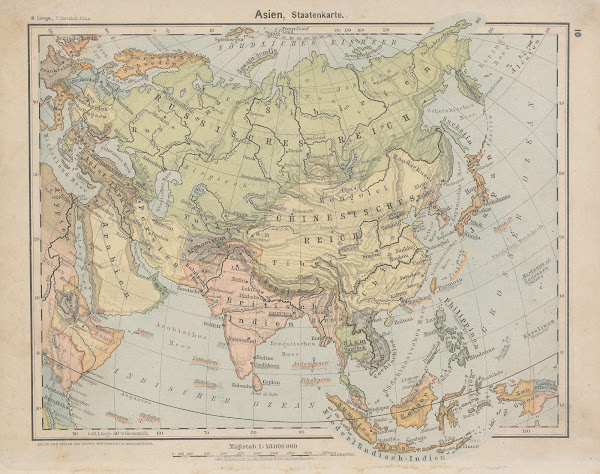 Asien Staatenkarte 1898