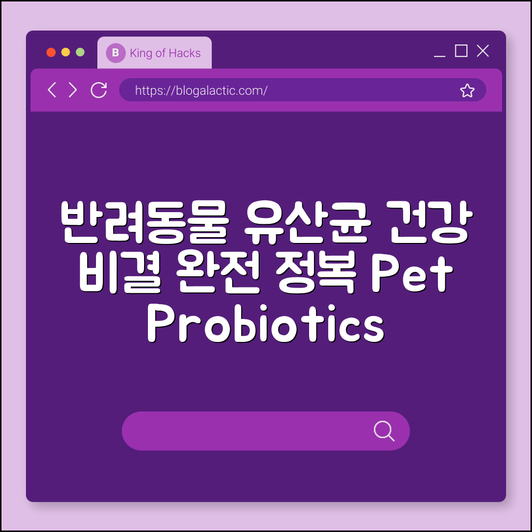 반려동물 유산균 완벽 가이드: 건강 비결