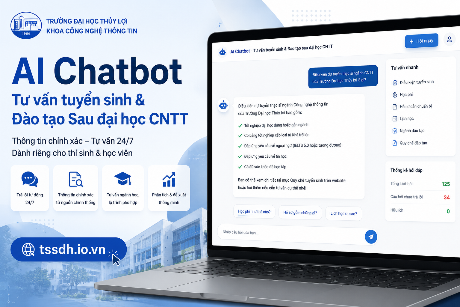 AI Chatbot Tư vấn Tuyển sinh & Đào tạo Sau đại học ngành CNTT