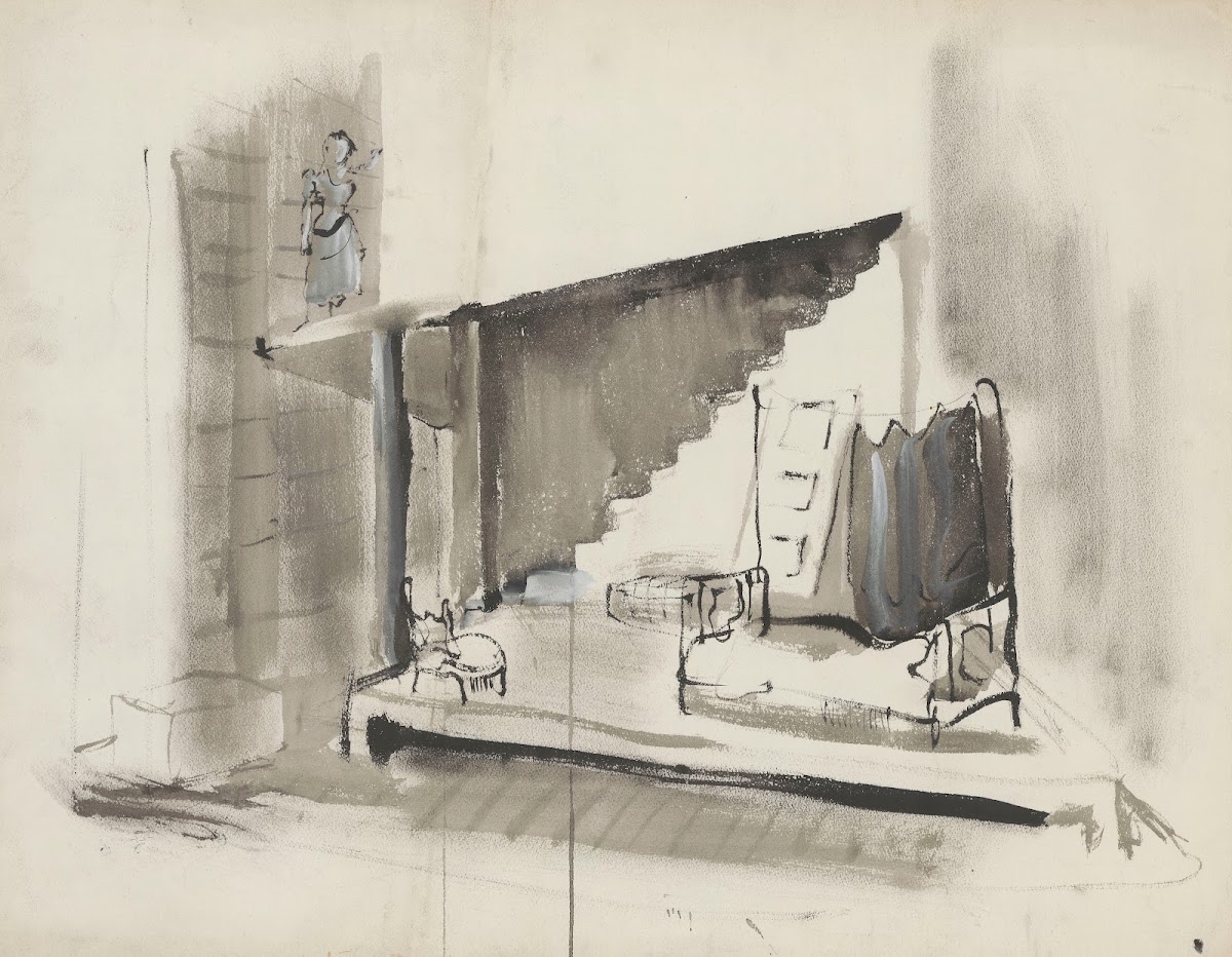 La Nuit  maquette de décor  chambre 1930