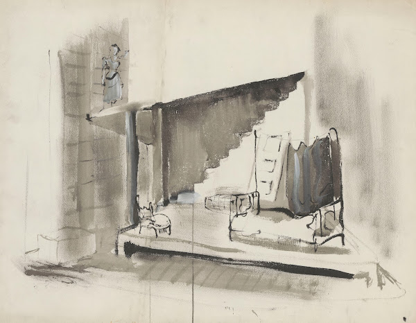 La Nuit  maquette de décor  chambre 1930