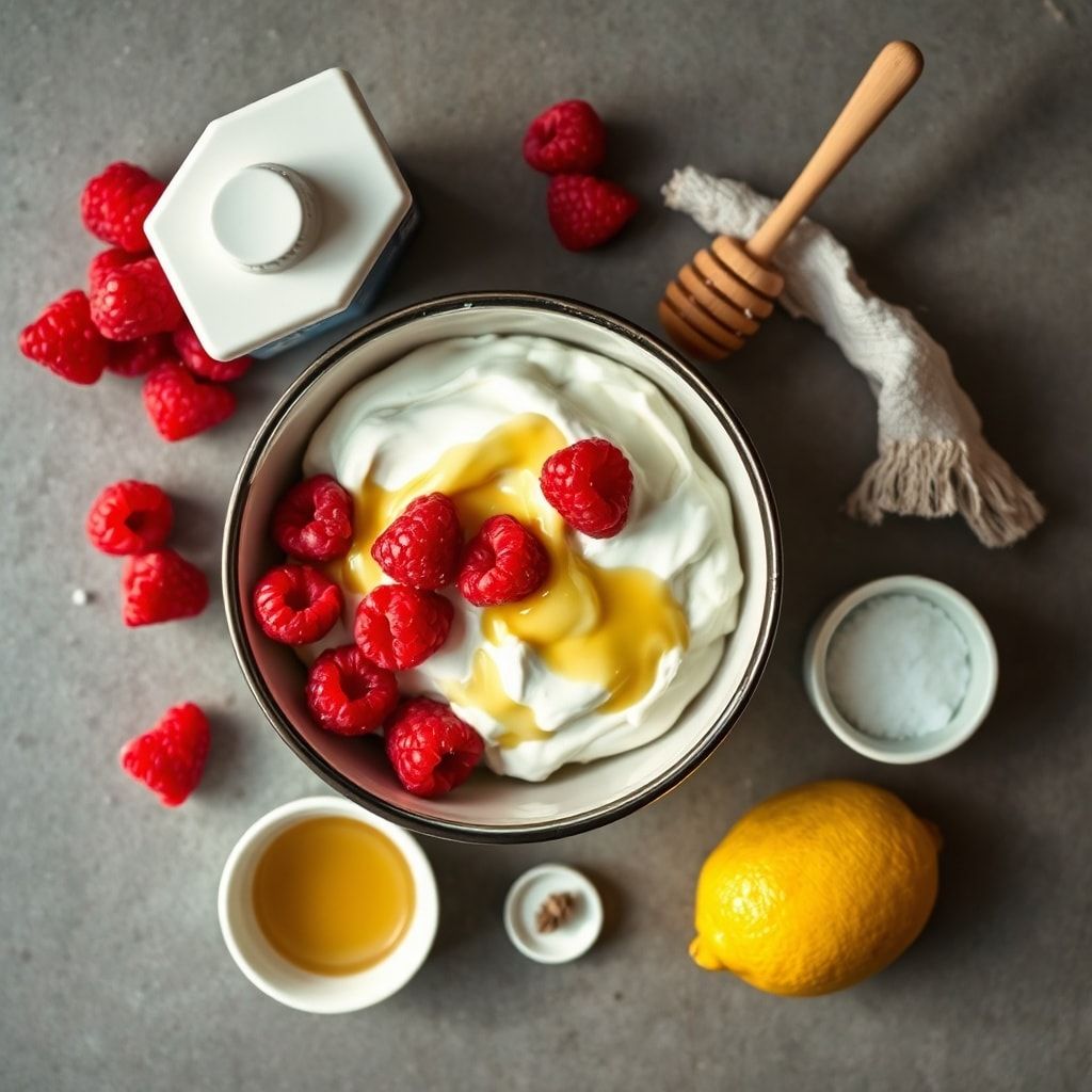 Ingredients for Light and Airy Raspberry Mousse – Easy Homemade 5-Minute Dessert
