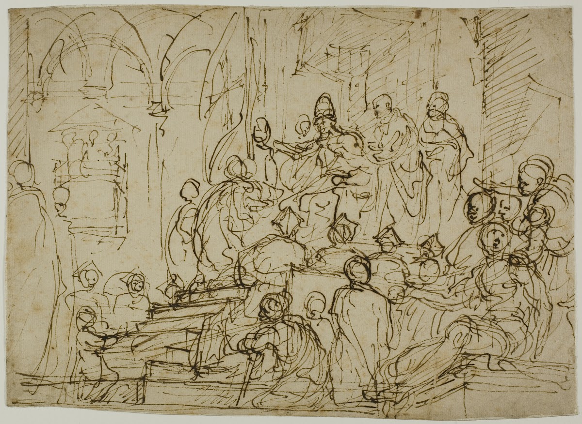 Enthroned King with Attendants