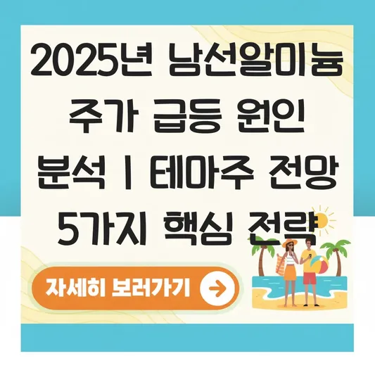 남선알미늄 주가 급등 원인 분석 및 정치 테마주 향후 전망 대표 이미지