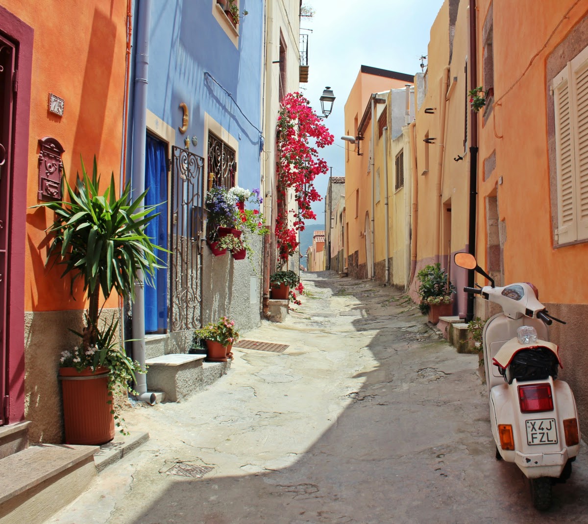 colorful narrow town street