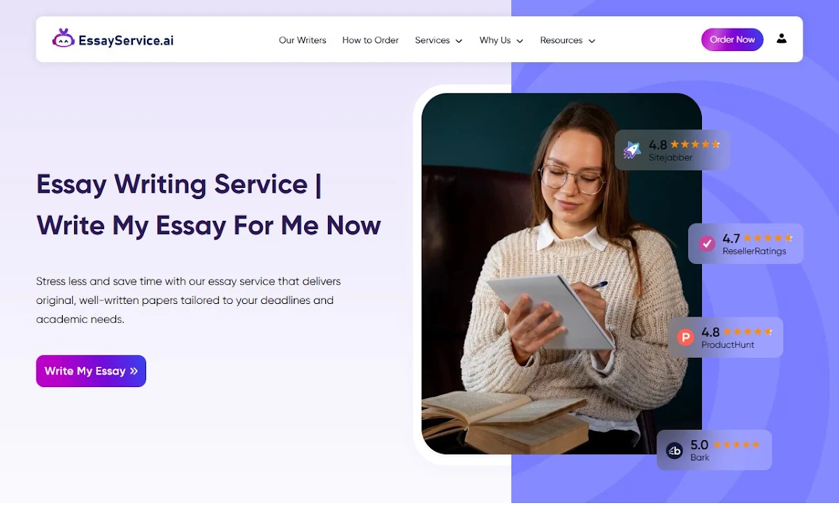 Captura de EssayService.ai