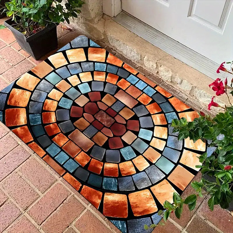 Diatomaceous earth bath mat with 3D pattern