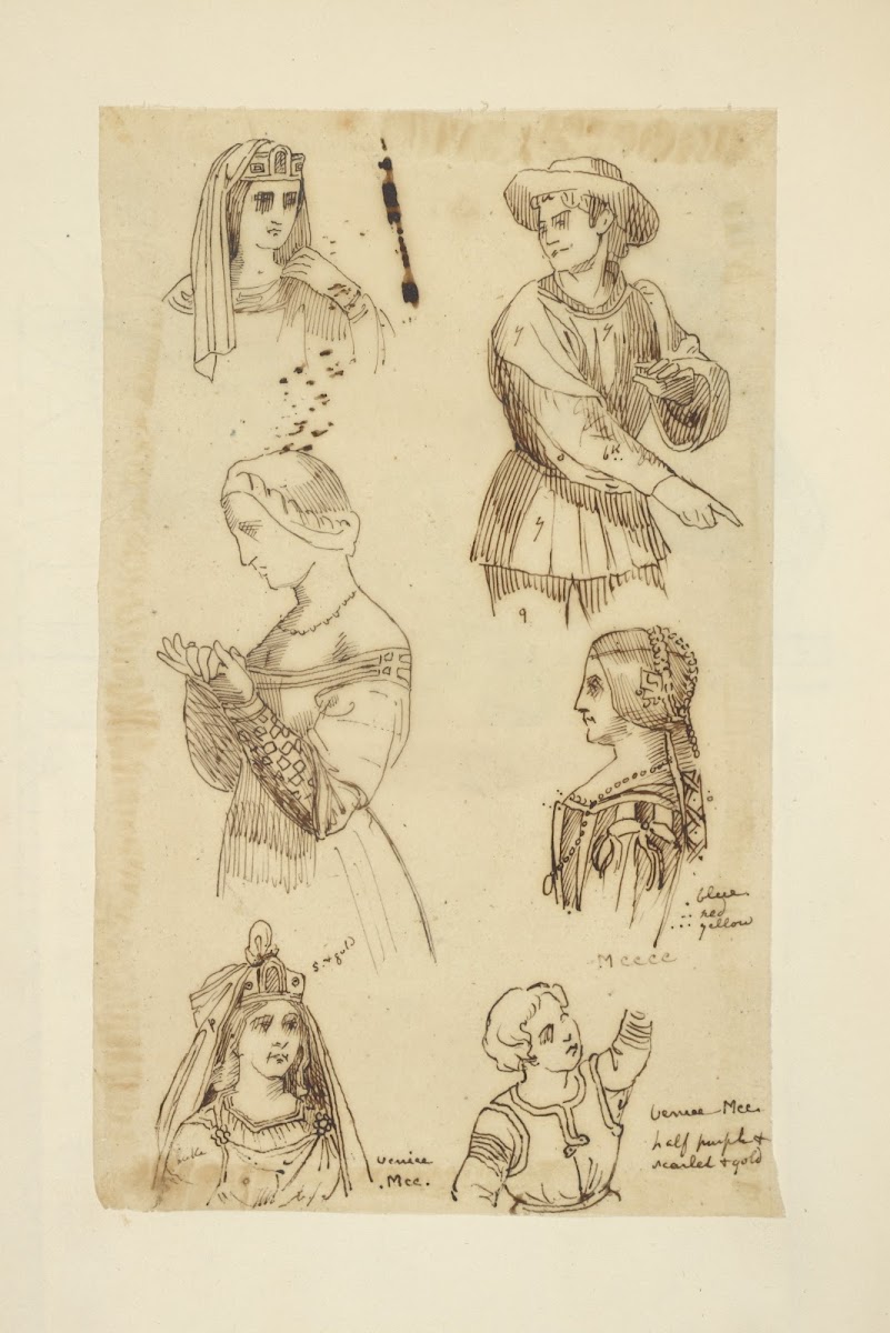 Six half length studies of various figures male and female and a child 1840