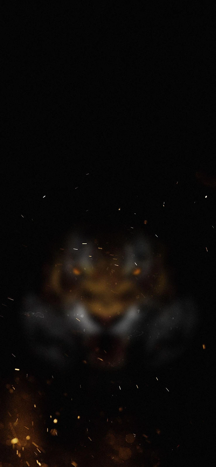 Tiger In The Dark Embers - Cinematic Digital Art Full HD iPhone Wallpaper (1407x3045)