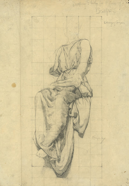 Drapery study for figure of Sculpture ca 1896