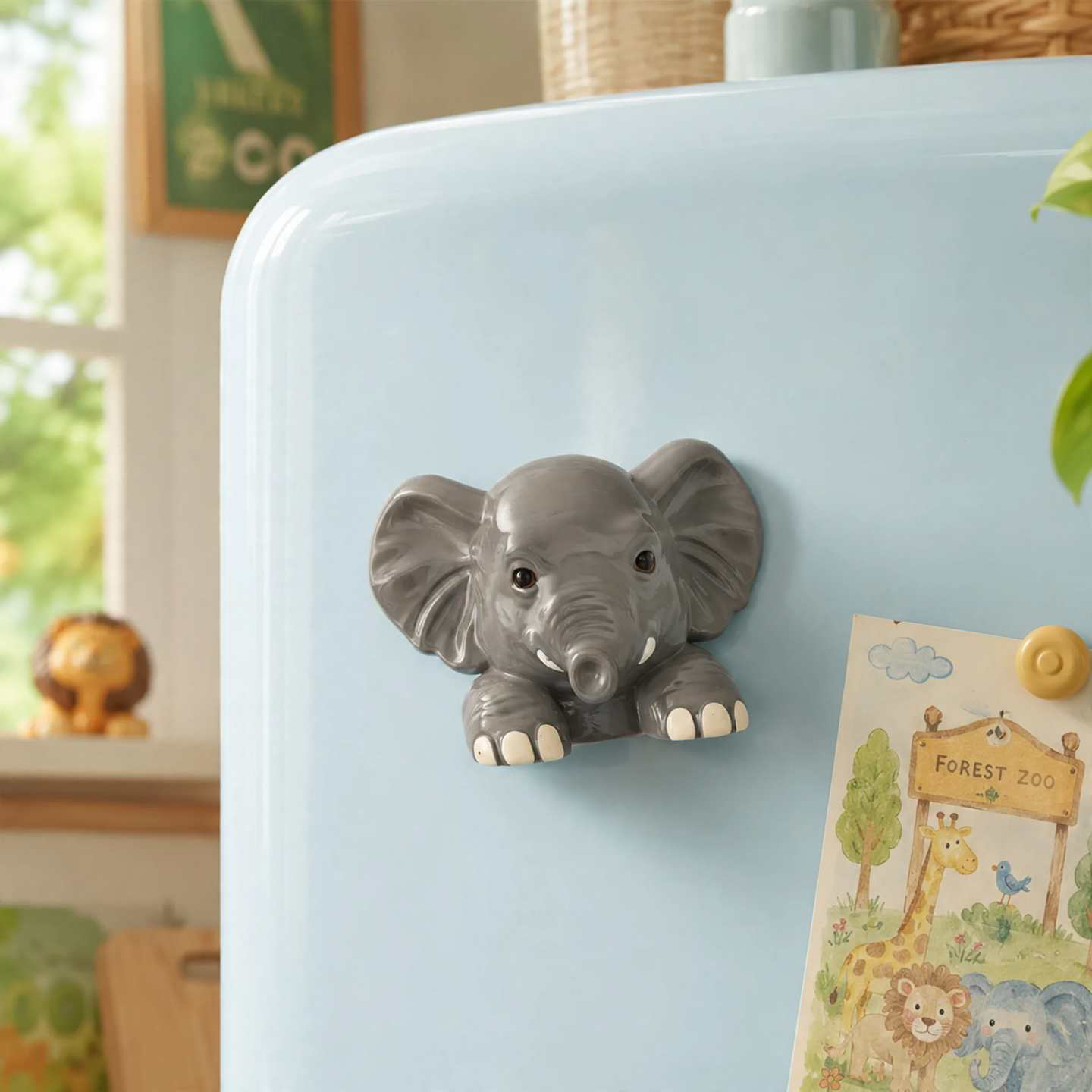 3D-Wildtier-Magnete aus Kunstharz, Cartoon-Stil