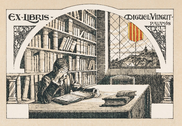 Bookplate of Miguel Vingut Palamós 1900