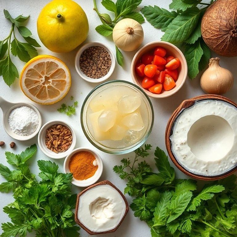 Ingredients for Easy Tropical Guava Coconut Margarita Recipe for Summer